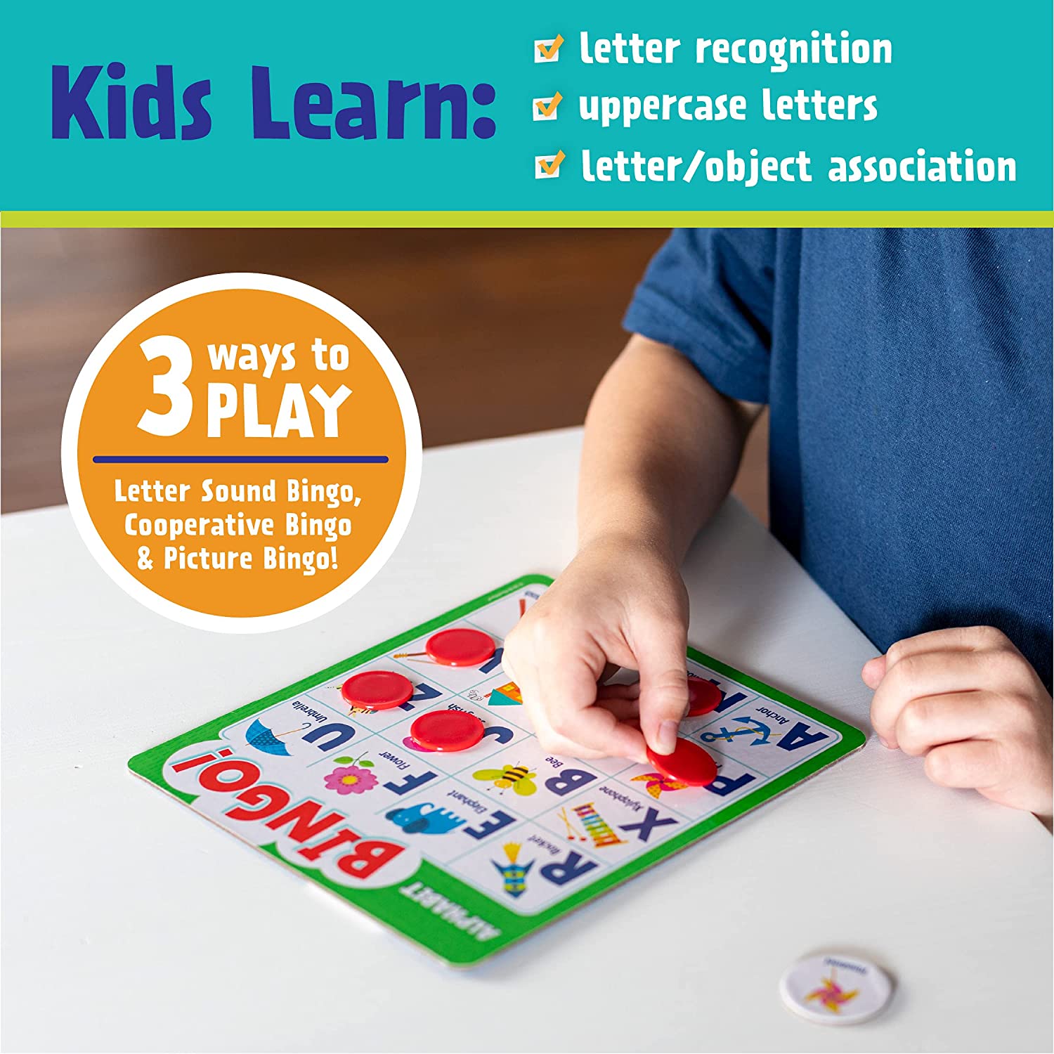Alphabet Bingo Letter For Preschool Learning and Educational Board Game For Montessori Kids