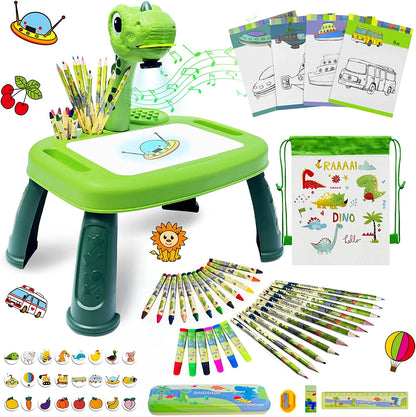 Drawing Projector Table Dino Style, Trace and Draw for Kids Preschool Learning and Education