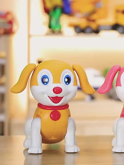 Crawling Musical Dancing Cute Cartoon Dog Toy for Kids with LED Lights