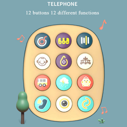 Baby Montessori Electric Telephone Toys with 12 Functions Children Cute Cat Car