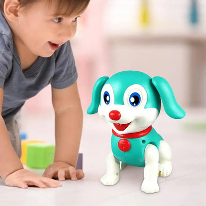 Crawling Musical Dancing Cute Cartoon Dog Toy for Kids with LED Lights