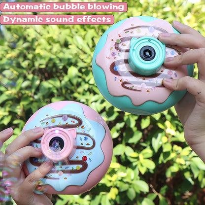 Light and Music Donut Automatic Bubble Camera For Kds