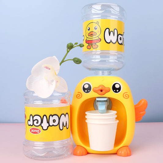 Mini Duck Water Dispenser Light and Music Toy for Kids Drinking Fountain Glass Play
