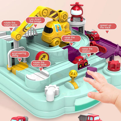 Racing track Trail Toys Manual Car Rescue Vehicles Adventure For Kids