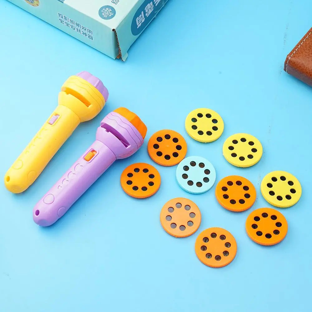 Slide Projector Flashlight Torch, Kids Projection Light Toy Slide Flashlight Lamp Education Learning