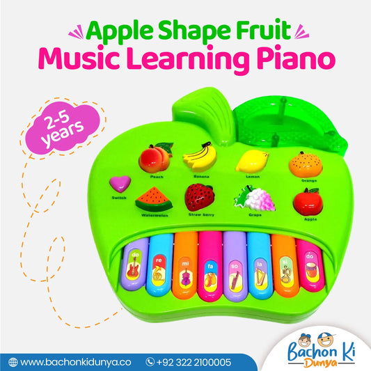 Educational Apple Shape Piano With Music For Toddlers