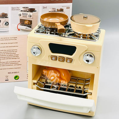 Happy Gourmet Play Kitchen Set Oven Toy Battery Operated With Light And Music Plastic Cooking Children Toy Kitchen
