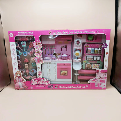 Battery Operated Cooking Kitchen Play Set with Light and Sound for Kids and Child Entertainment