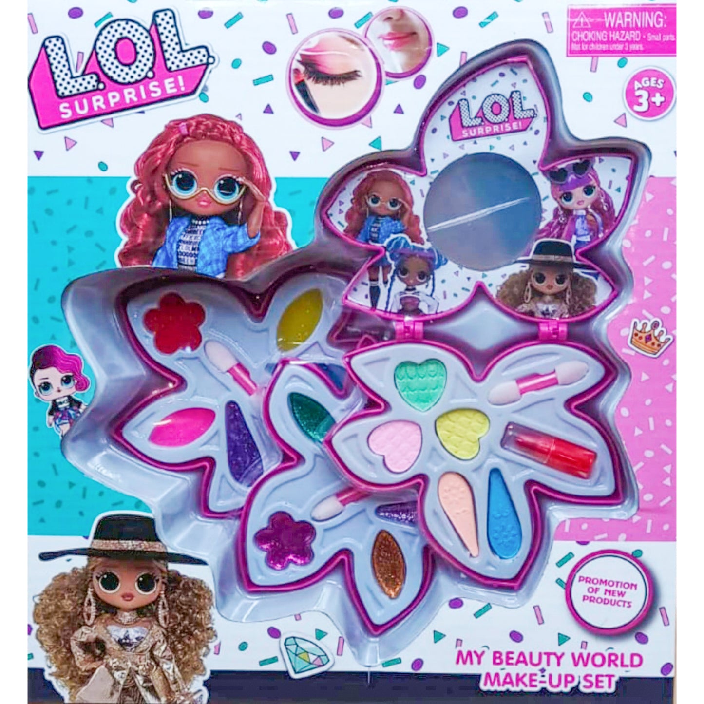 Lol Children Makeup Kit with Cosmetic Case With Appealing Colors For Princess Play