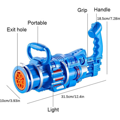 Musical Gatling Bubble Maker Gun With Bubbles Solution For Kids