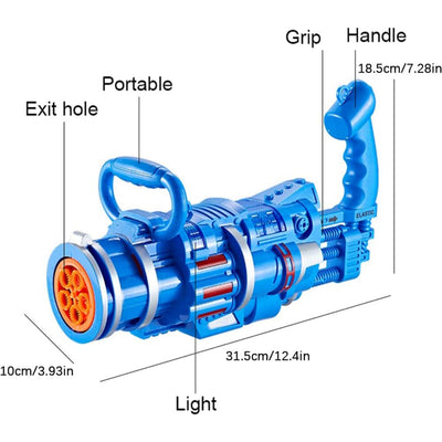 Musical Gatling Bubble Maker Gun With Bubbles Solution For Kids
