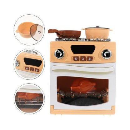 Happy Gourmet Play Kitchen Set Oven Toy Battery Operated With Light And Music Plastic Cooking Children Toy Kitchen