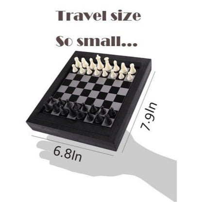 3-in-1 Chess and Checkers and Backgammon Folding Board Games For Kids and Adults