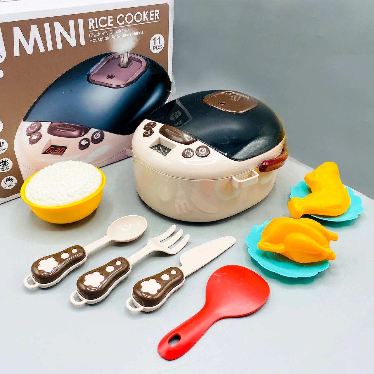 Battery operated Mini Rice Cooker with Sound Simulation Toy For Kids