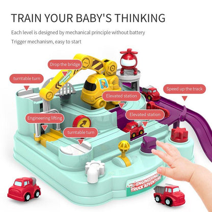 Racing track Trail Toys Manual Car Rescue Vehicles Adventure For Kids