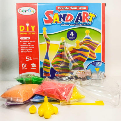 DIY Glow Sand Art Set For Crafts Activity With Multicolored Sand