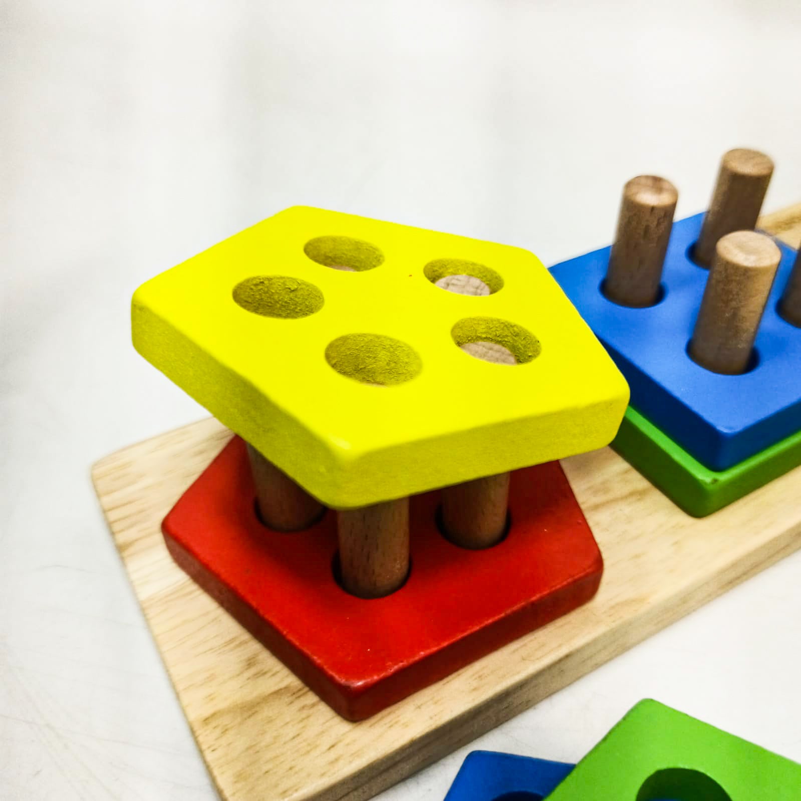 Wooden Sorting Stacking Toys, Shape Color Recognition Blocks Matching