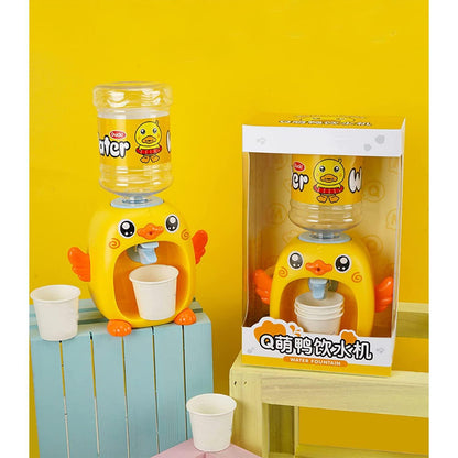 Mini Duck Water Dispenser Light and Music Toy for Kids Drinking Fountain Glass Play