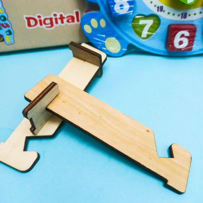 Wooden Digital Clock Toy Kids Preschooler Teaching Learning Time