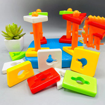 Educational Preschool Shape & Color Recognition Geometric Board Block Stack Shape Sorter Puzzle Toys