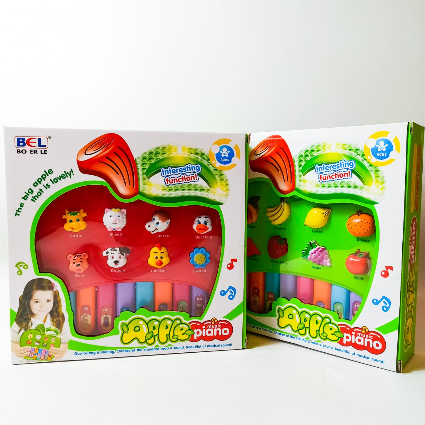 Educational Apple Shape Piano With Music For Toddlers