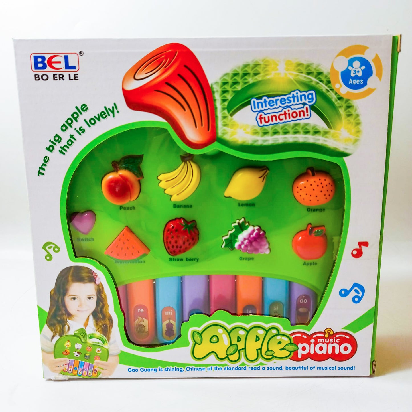 Educational Apple Shape Piano With Music For Toddlers