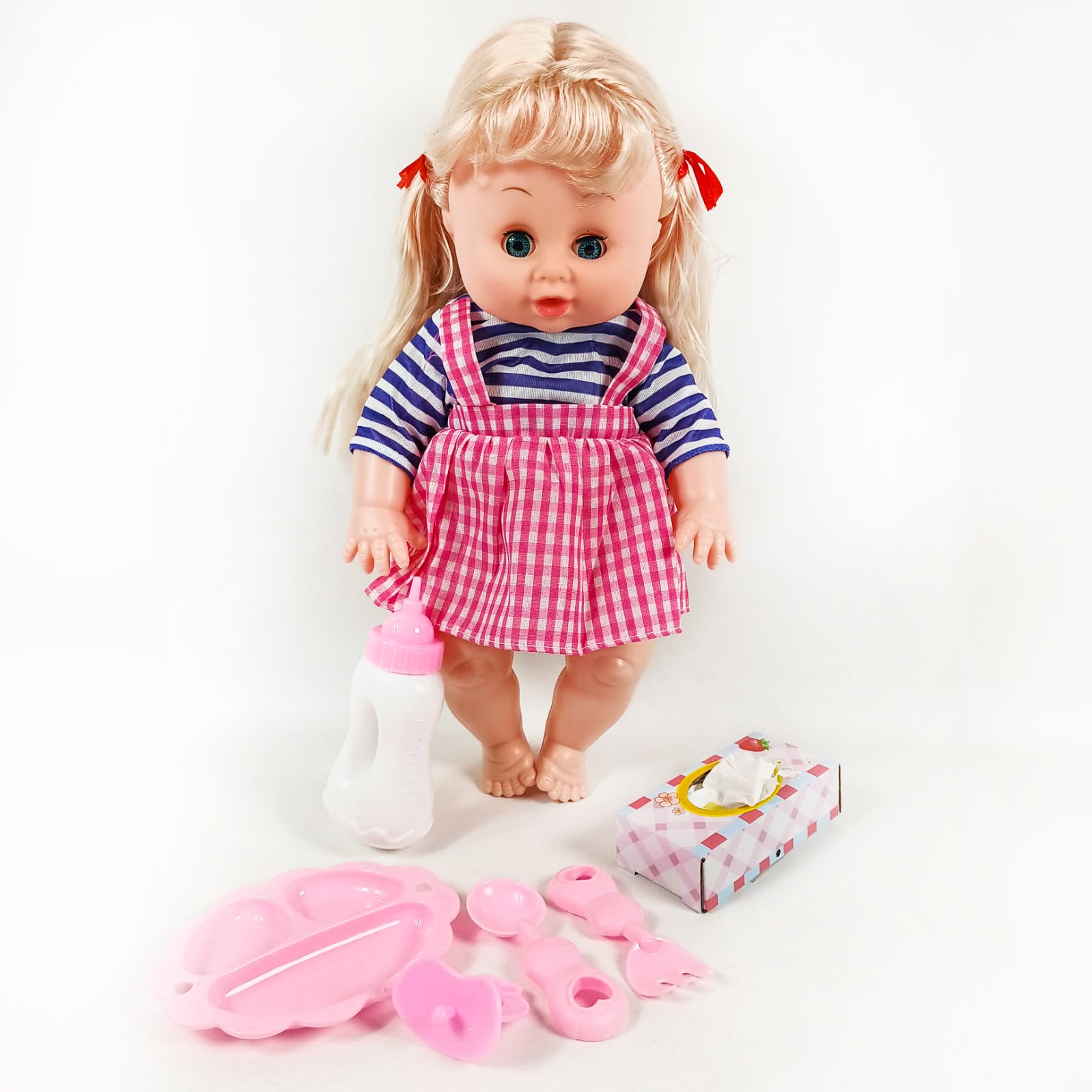 Lovely Baby Doll With Her Feeder and Other Accessories