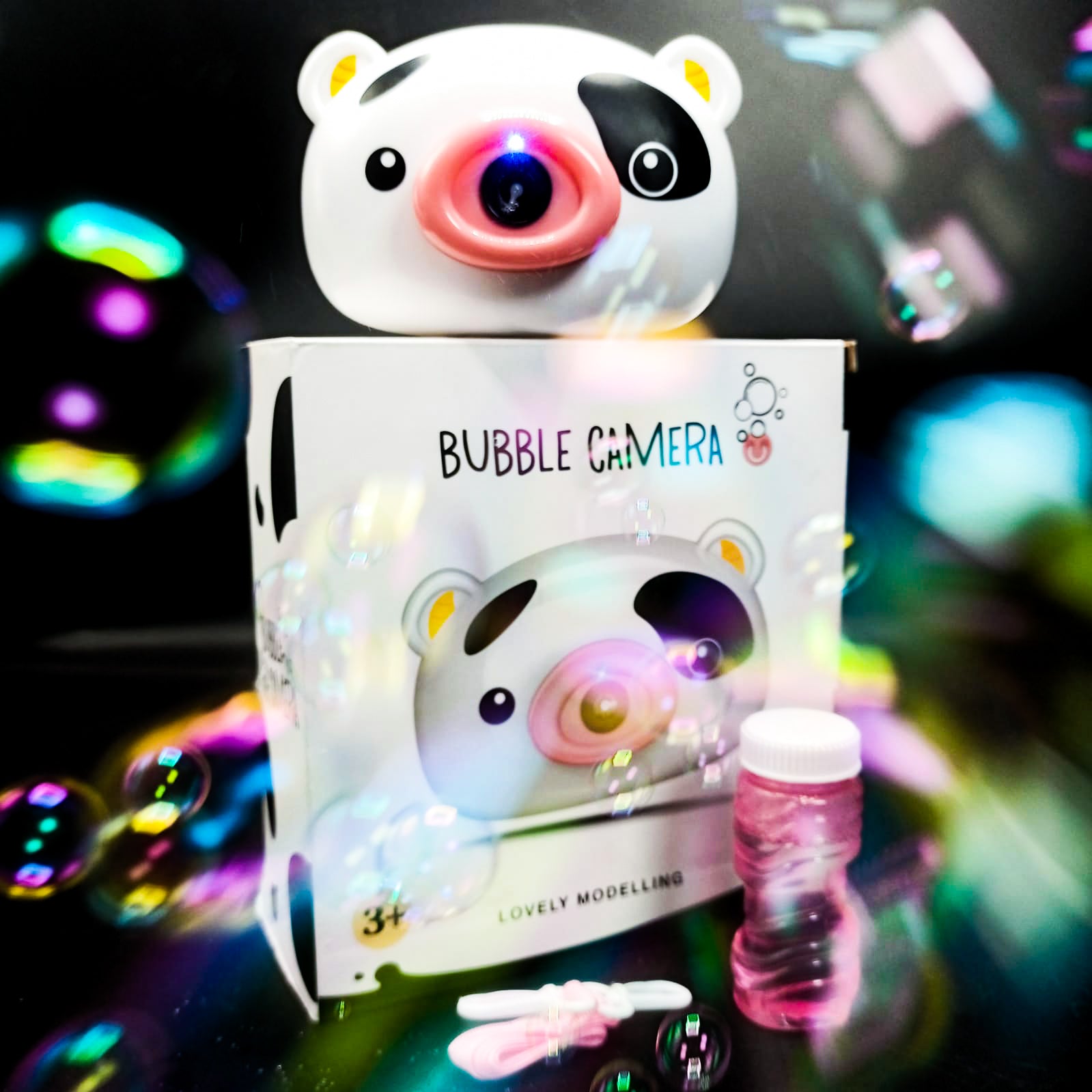 Cute Electric Automatic Bubble Camera For Kids