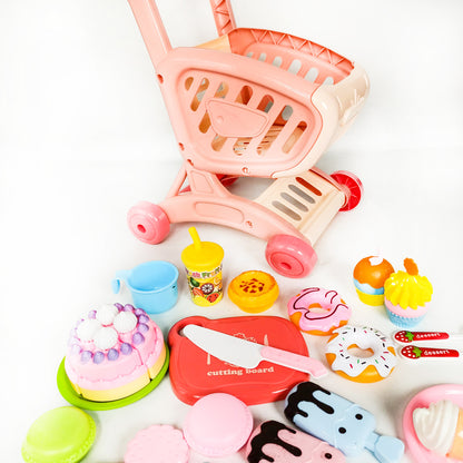 Delicious Supermarket Mini Kitchen Food Play-Set with Trolley