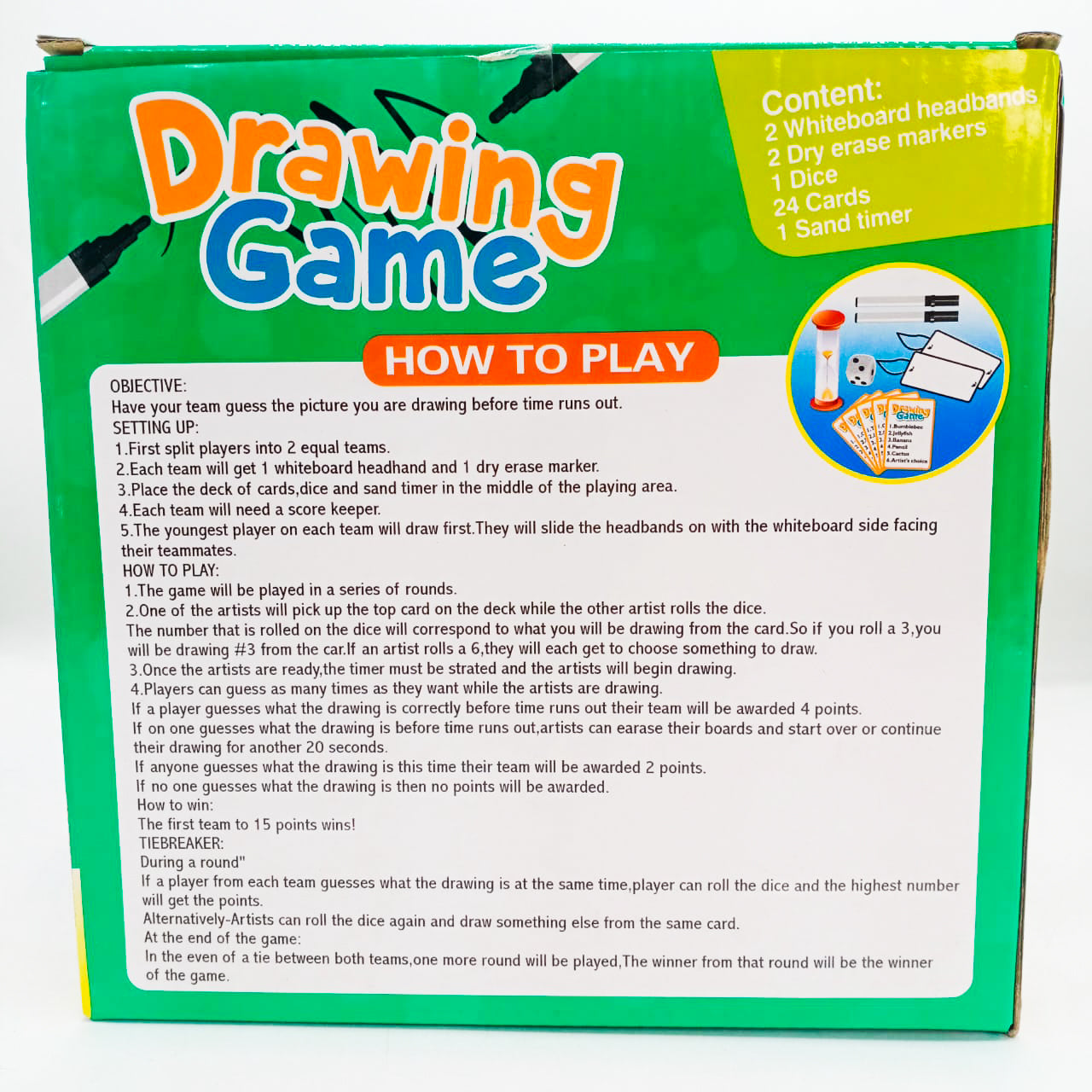 Kids Drawing Game with Timer and Cards for Education and Learning
