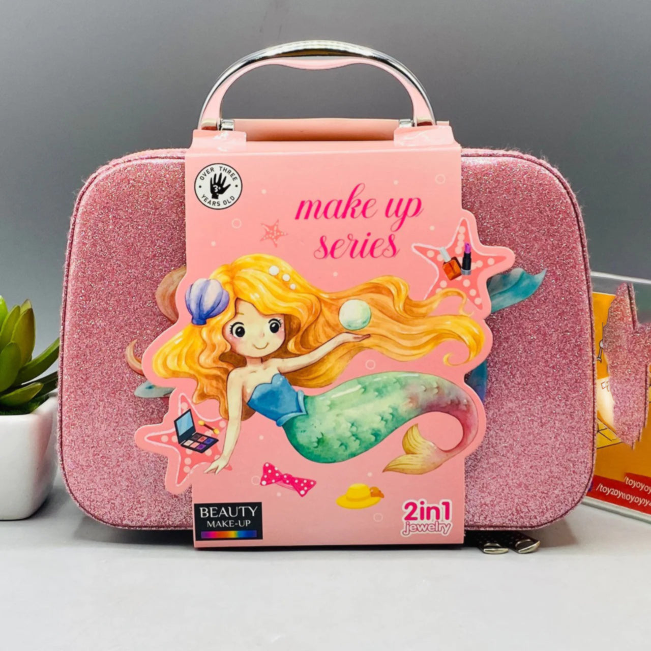 Pretty Portable Mermaid Cosmetic Makeup Beauty Set For Girls Play