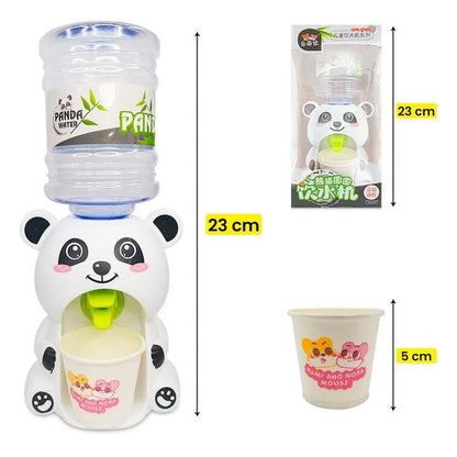 Mini Panda Water Dispenser Baby Toy Drinking Water Hand Press Water Bottle Pump Cooler Lifelike Cute Children Props Home