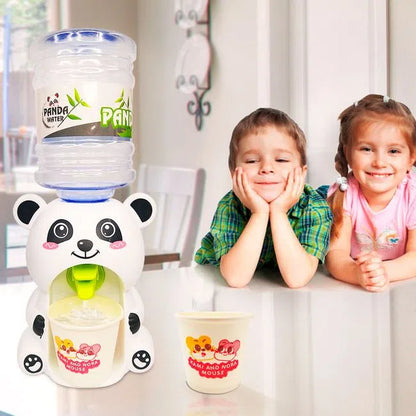 Mini Panda Water Dispenser Baby Toy Drinking Water Hand Press Water Bottle Pump Cooler Lifelike Cute Children Props Home