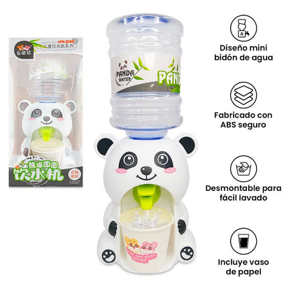 Mini Panda Water Dispenser Baby Toy Drinking Water Hand Press Water Bottle Pump Cooler Lifelike Cute Children Props Home
