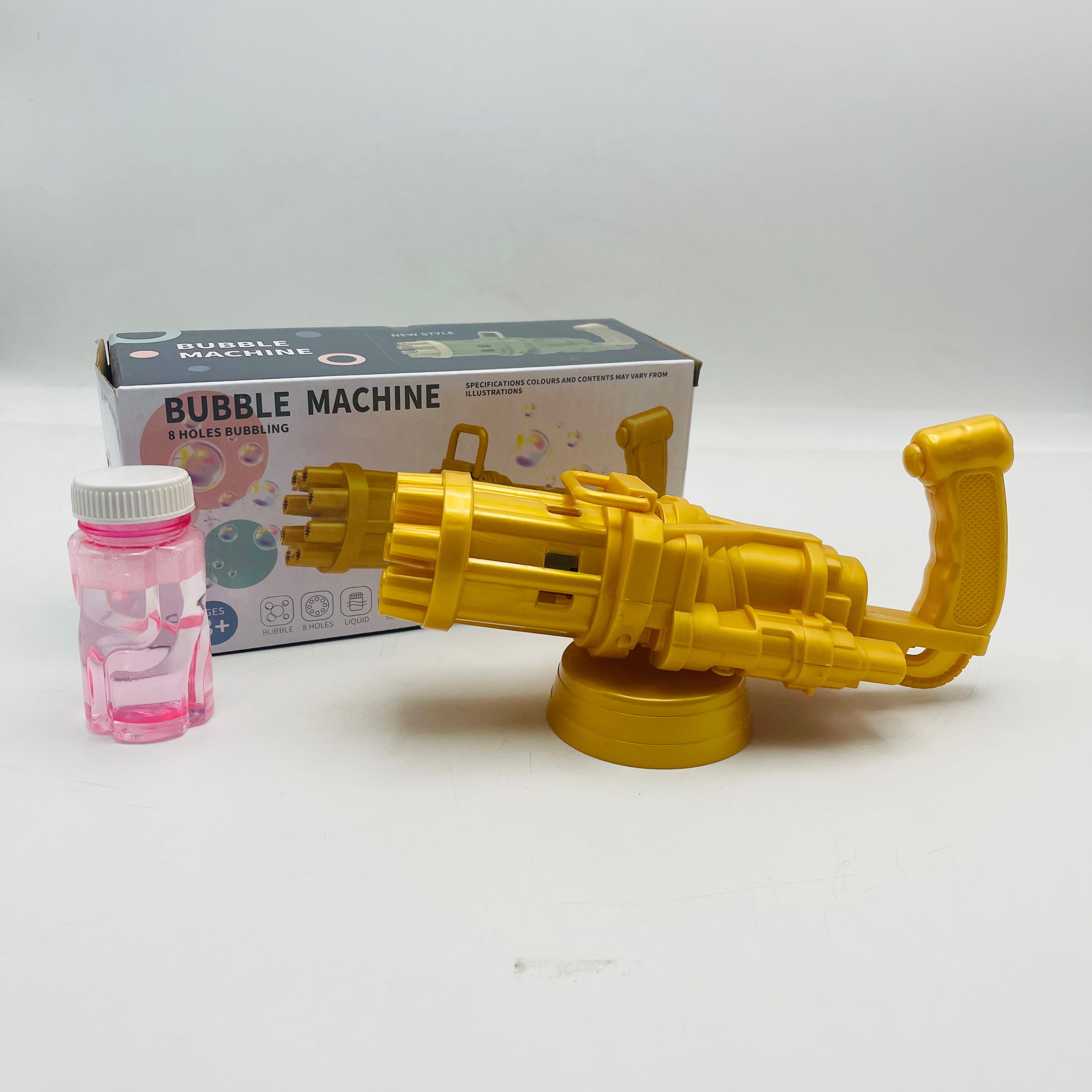 New Gatling Bubble Machine With Bubble Solution Outdoor Toys For Boys and Girls