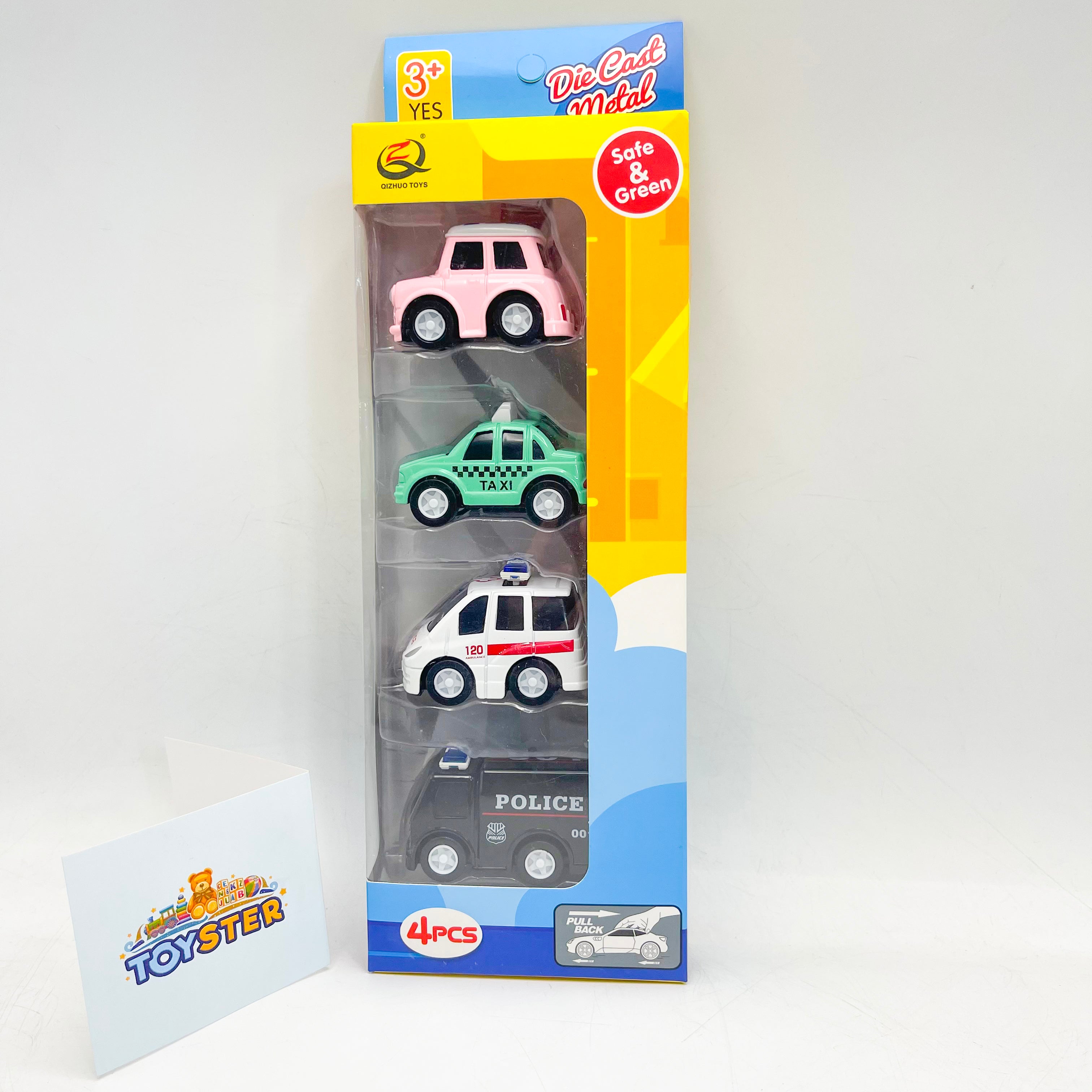 Die-cast Alloy Toy Vehicles Friction Powered Toy Monster Trucks, Buses, and Cars for Toddlers & Boys