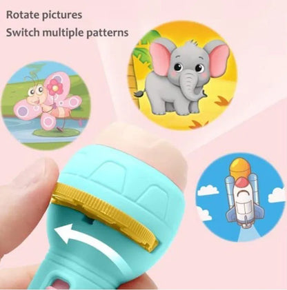 Slide Projector Flashlight Torch, Kids Projection Light Toy Slide Flashlight Lamp Education Learning
